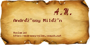 Andrássy Milán névjegykártya