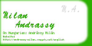 milan andrassy business card